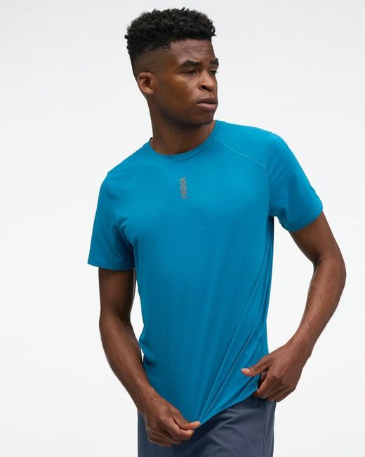 Hoka One One Blue Everyrun Short Sleeve Top for men