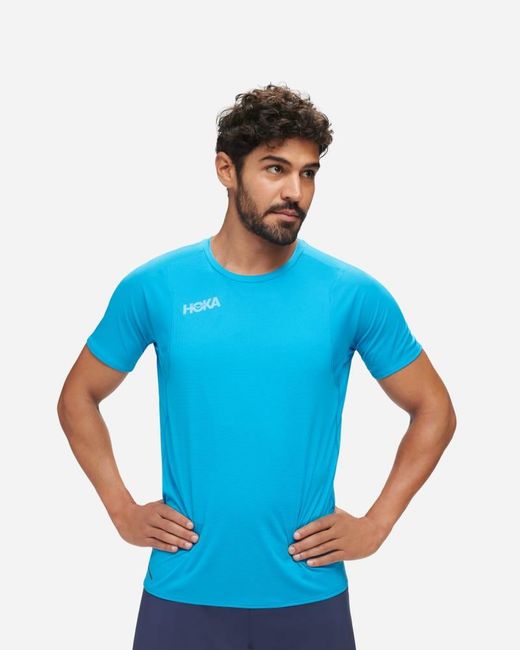 T-Shirt À Manches Courtes Glide Pour Homme En Taille Hoka One One pour homme en coloris Blue