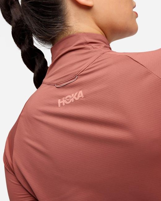 Hoka One One Red Glidetech Quarter Zip Jacket
