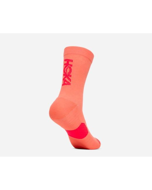 Hoka One One Red Graphic Crew Run Sock