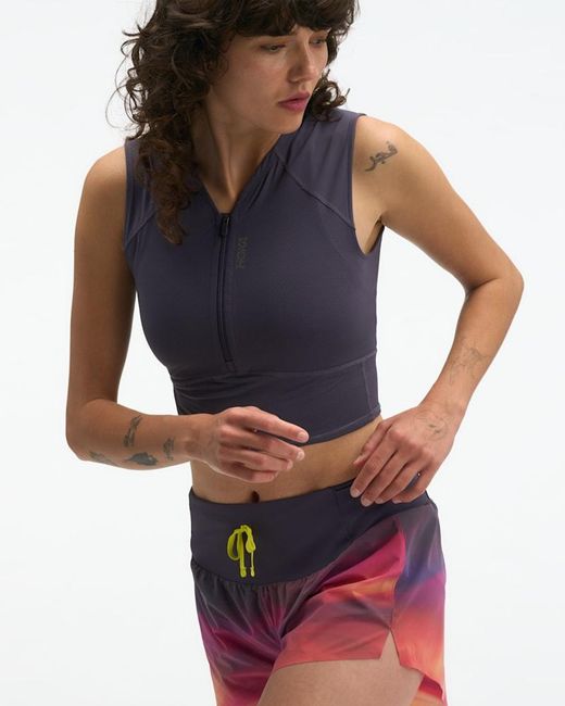 Hoka One One Red Skybreeze Crop Tank Top