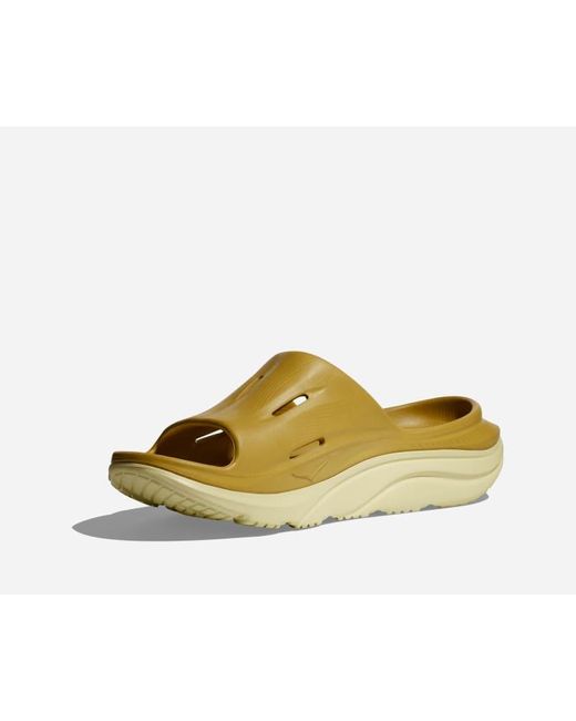 Hoka One One Yellow Ora Recovery Slide 3 Schuhe in Golden Lichen/Celery Root Größe M40/ W41 1/3 | Freizeit