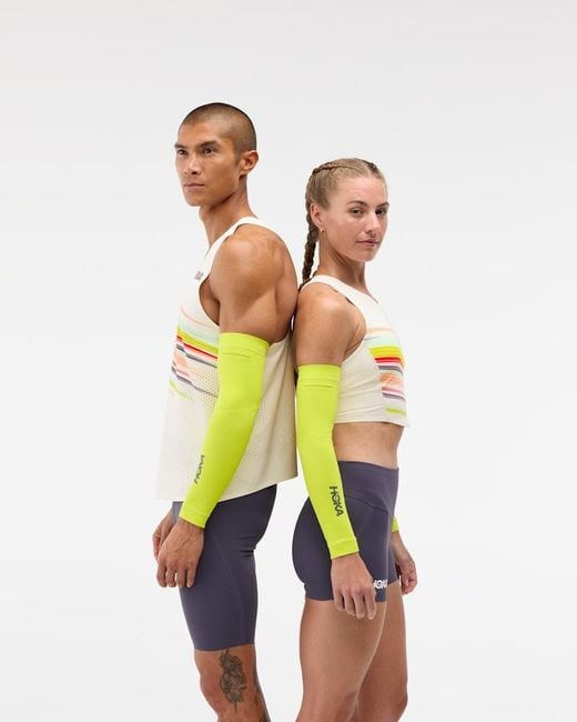 Hoka One One Yellow Race Day Arm Sleeve