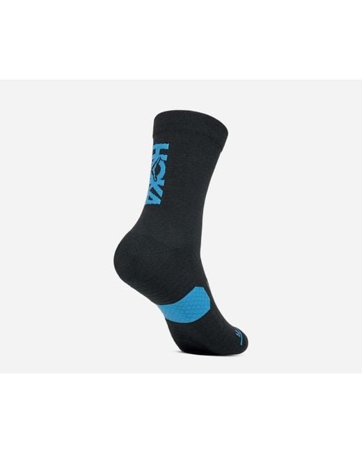 Hoka One One Black Graphic Crew Run Sock