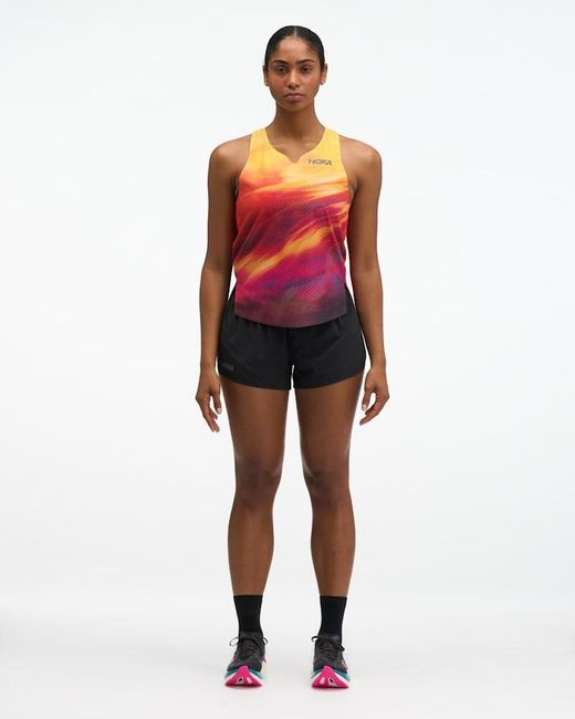 Hoka One One Red Race Day Singlet