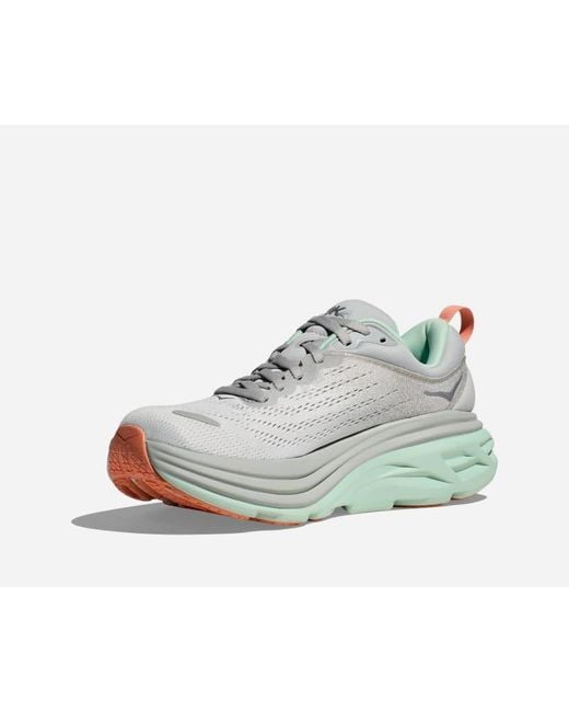 Hoka One One Gray Bondi 8 Running Shoes