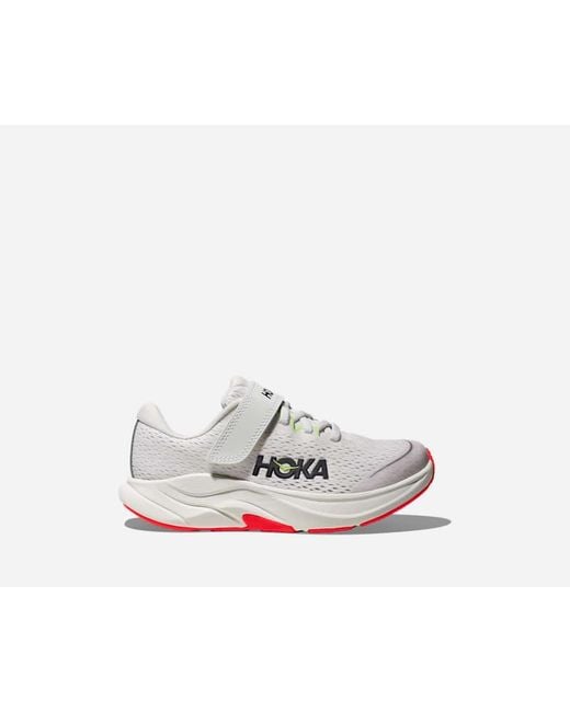 Hoka One One White Kid's Rincon 4 Road Running Shoes
