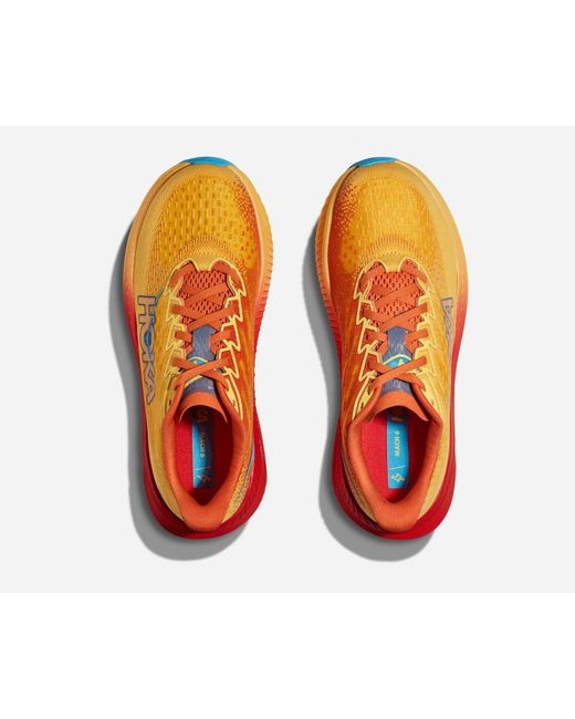 Hoka One One Orange Mach 6 Schuhe für Herren in Poppy/Squash Größe 40 2/3 | Straße