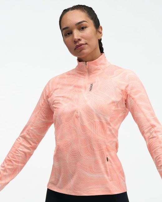 Hoka One One Pink Skyform Half Zip