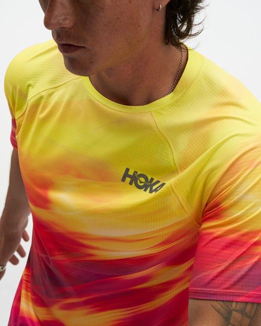 Hoka One One Red Race Day Short Sleeve Top for men