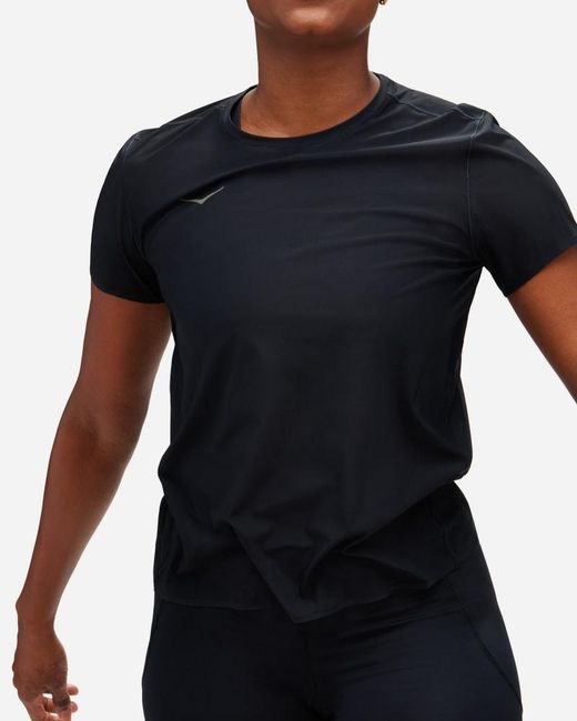 Hoka One One Black Airolite Run Short Sleeve Top