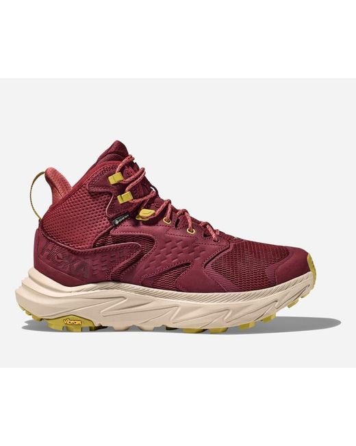 Hoka One One Anacapa 2 Mid GORE-TEX Schuhe für Herren in Cabernet/Oxford Tan Größe 44 2/3 | Wandern in Red für Herren
