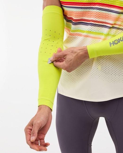 Hoka One One Yellow Race Day Arm Sleeve