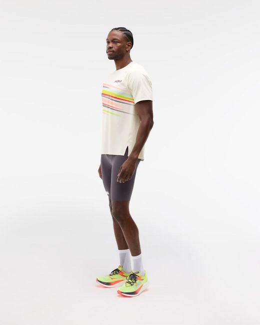Hoka One One White Race Day Short Sleeve Top for men