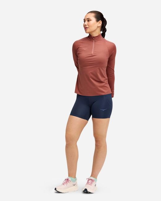Hoka One One Red Glidetech Quarter Zip Jacket
