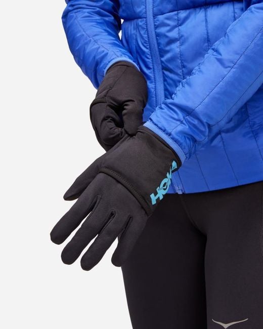Hoka One One Black Coldsnap Fleece Gloves