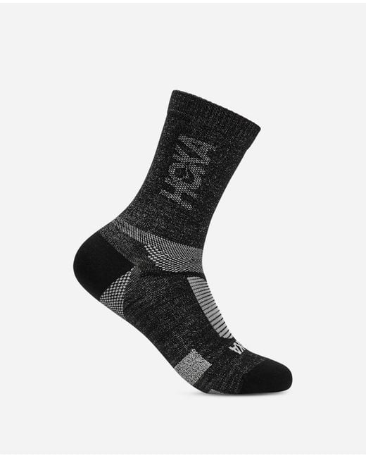 Hoka One One Black Merino Trail Crew Run Sock