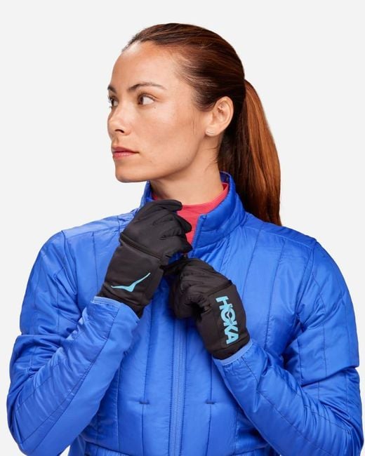 Hoka One One Black Coldsnap Fleece Gloves