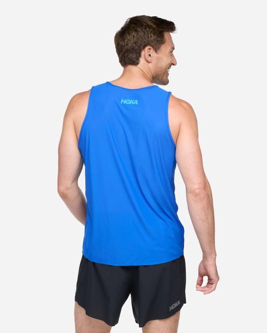 Hoka One One Blue Airolite Run Tank for men