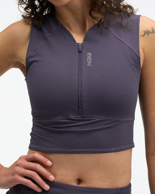 Hoka One One Red Skybreeze Crop Tank Top