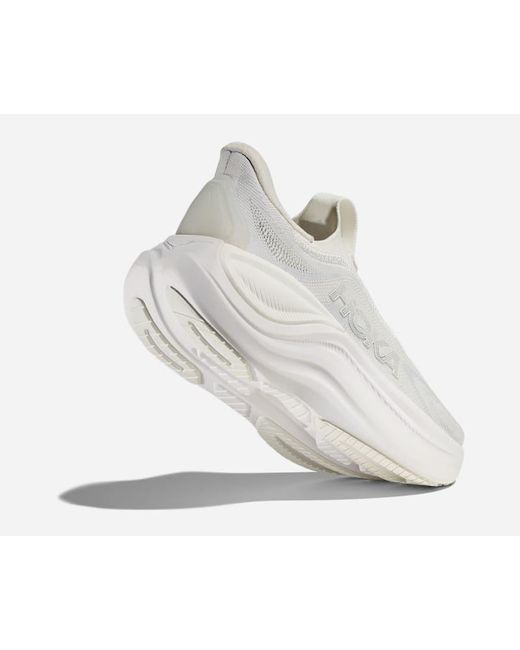 Hoka One One White Skyward Laceless Recovery Shoes