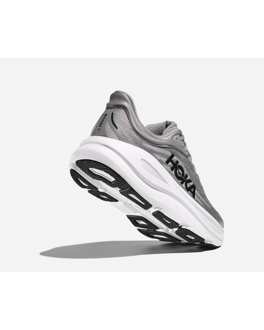 Hoka One One Gray Bondi 9 Road Running Shoes for men