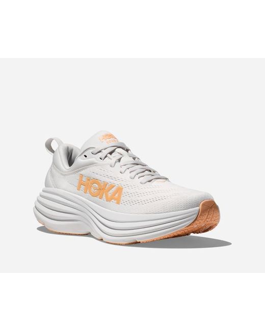 Hoka One One Bondi 8 Road Running Shoes in White | Lyst UK