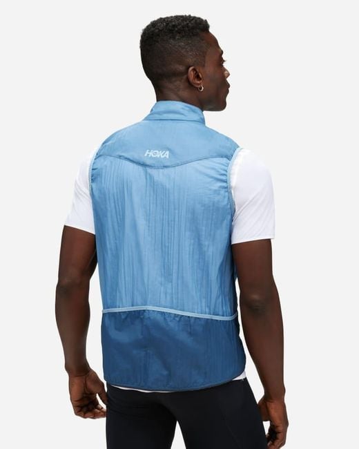 Hoka One One Blue Skyflow Vest Jacket for men