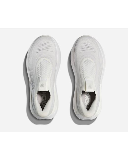 Hoka One One White Skyward Laceless Recovery Shoes