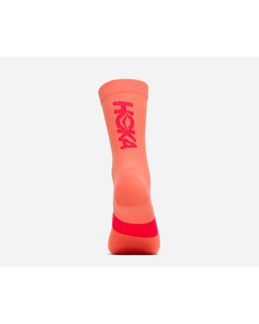 Hoka One One Red Graphic Crew Run Sock