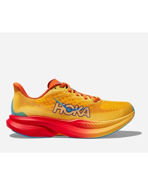Hoka One One Orange Mach 6 Schuhe für Herren in Poppy/Squash Größe 40 2/3 | Straße