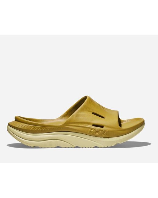 Hoka One One Yellow Ora Recovery Slide 3 Schuhe in Golden Lichen/Celery Root Größe M40/ W41 1/3 | Freizeit