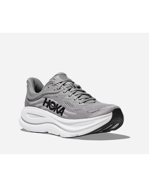 Hoka One One Gray Bondi 9 Road Running Shoes for men
