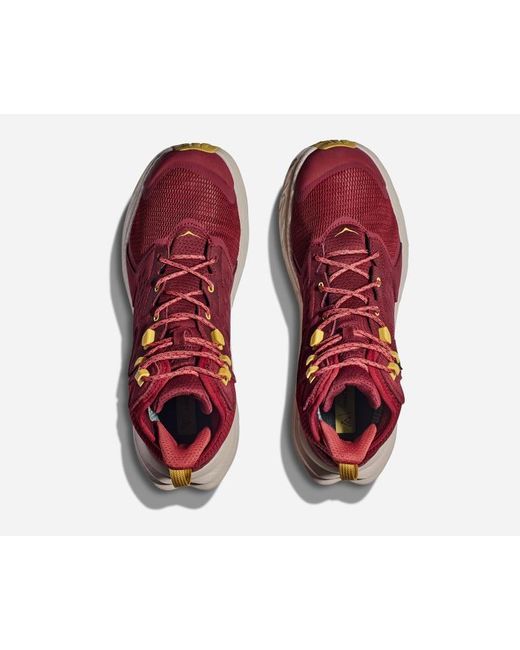 Hoka One One Anacapa 2 Mid GORE-TEX Schuhe für Herren in Cabernet/Oxford Tan Größe 44 2/3 | Wandern in Red für Herren