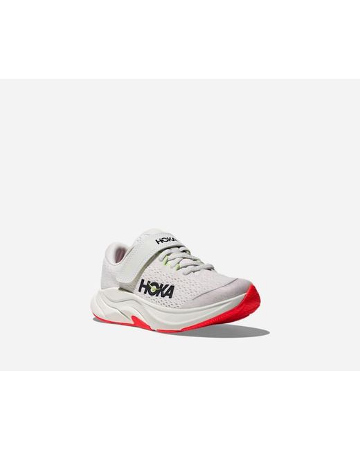 Hoka One One White Kid's Rincon 4 Road Running Shoes