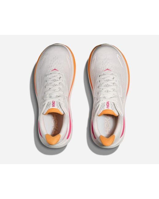Hoka One One Clifton 10 Schuhe für Damen in White/Electric Rose Größe 36 2/3 | Straße