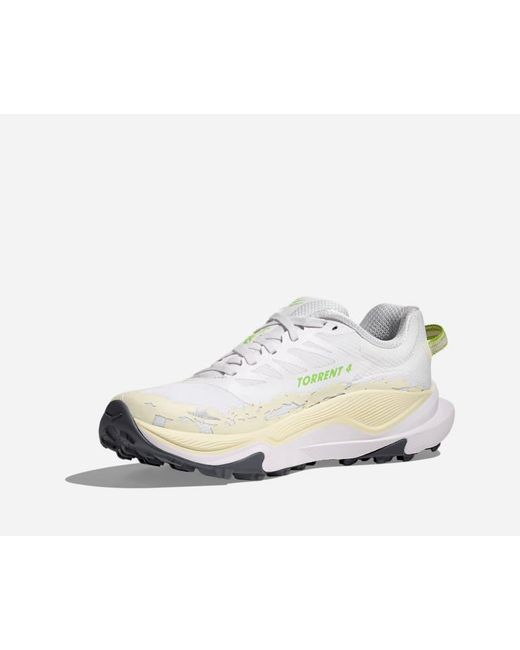 Hoka One One White Torrent 4 Trail Shoes