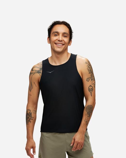 Débardeur de running Airolite pour Homme en Black Taille S | T-Shirts À Manches Courtes Hoka One One pour homme