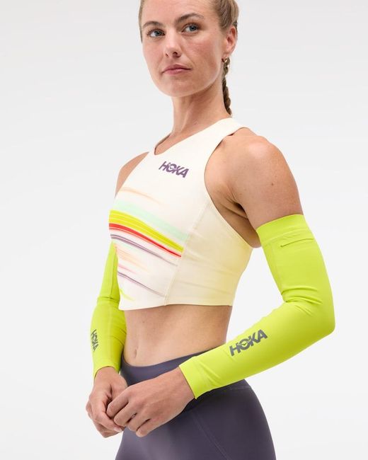 Hoka One One Yellow Race Day Arm Sleeve