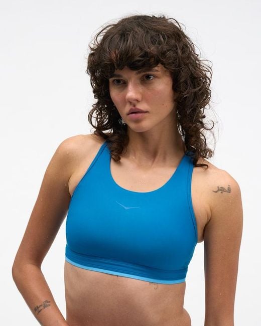 Hoka One One Blue Hupana Sports Bra Removable Cup