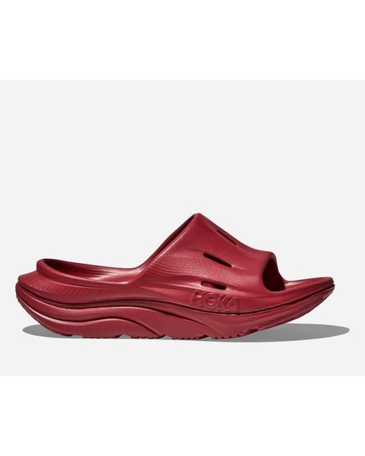 Ora Recovery Slide 3 Chaussures En Taille Hoka One One en coloris Red