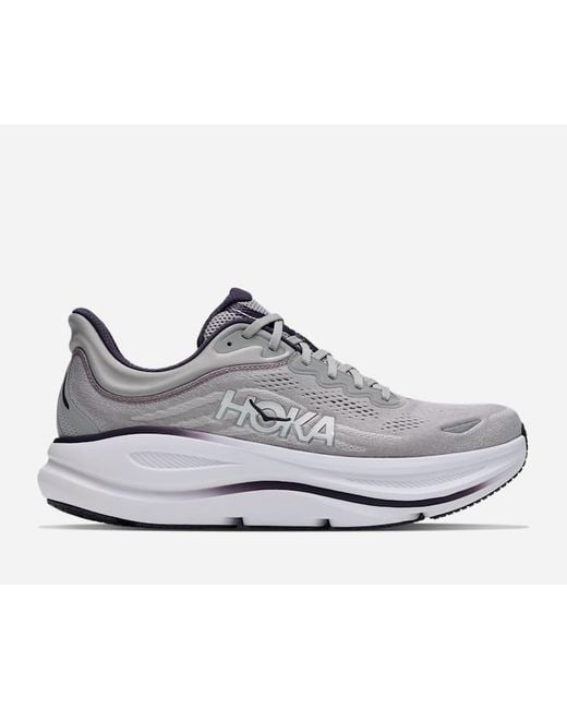 Hoka One One Gray Bondi 9 Road Running Shoes for men