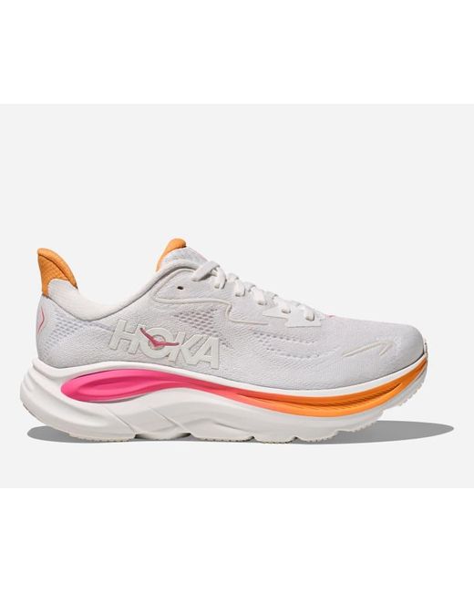 Hoka One One Clifton 10 Schuhe für Damen in White/Electric Rose Größe 36 2/3 | Straße