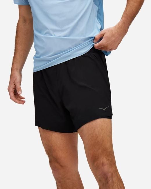 Hoka One One 2-in-1 Glide Shorts, 13 cm für Herren in Black Größe L | Shorts in Blue für Herren