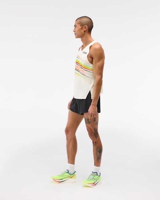 Hoka One One White Race Day Singlet for men
