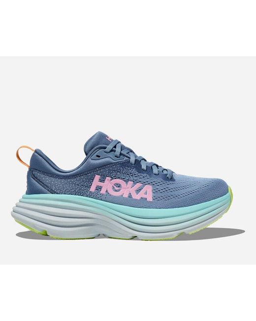 Bondi 8 Chaussures pour Femme en Shadow/Dusk Taille 36 Large | Route Hoka One One en coloris Blue