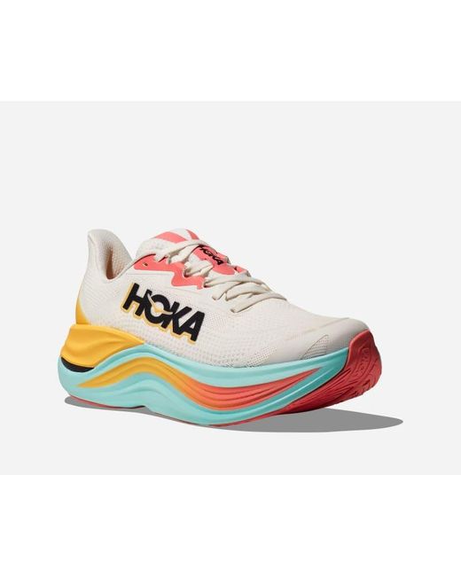 Hoka One One Multicolor Skyward X Schuhe für Damen in Blanc De Blanc/Swim Day Größe 38 2/3 | Straße