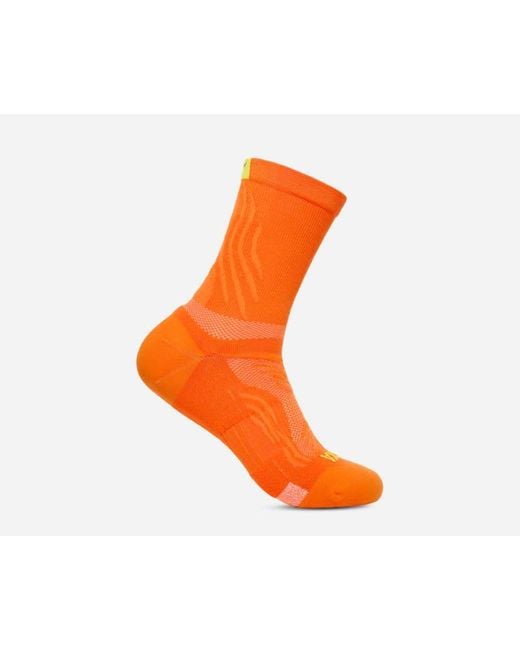 Hoka One One Orange Bondi Quarter Laufsocke in Electric Tangerine Größe L | Socken