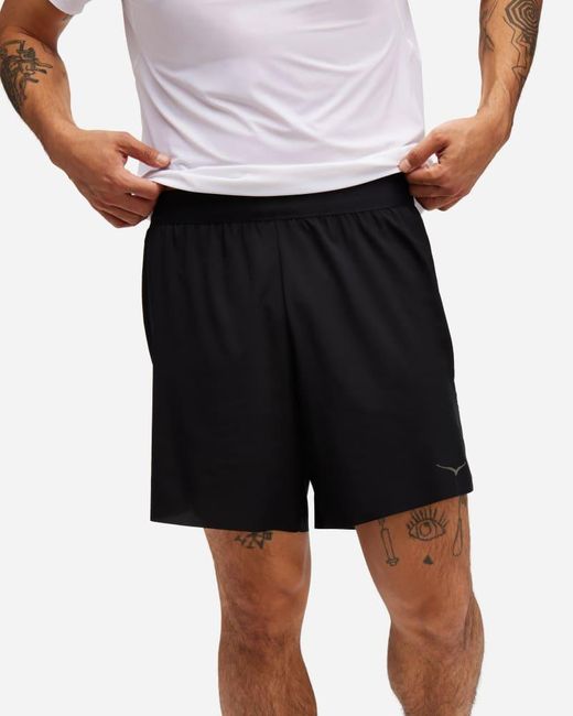 Hoka One One Glide Shorts mit Slip, 18 cm für Herren in Black Größe XL | Shorts in White für Herren