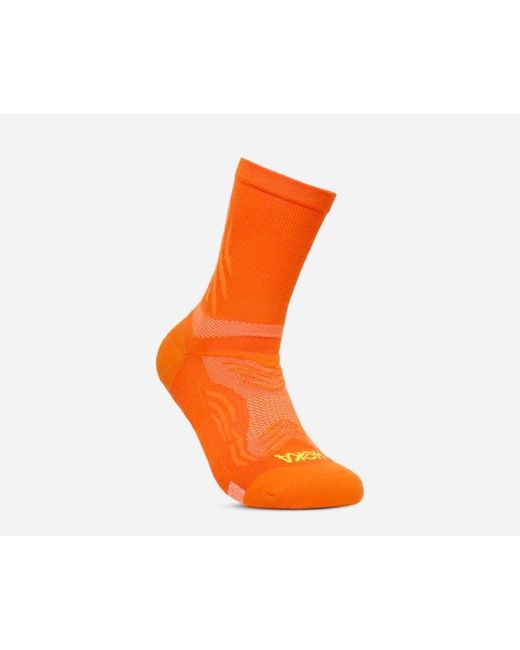 Hoka One One Orange Bondi Quarter Laufsocke in Electric Tangerine Größe L | Socken